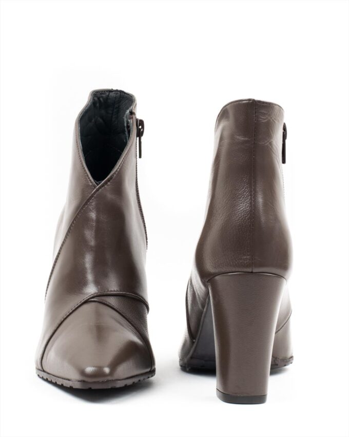 Γυναικεία Δερμάτινα Ankle Boots PAOLA FERRI D7544 LATEX TAUPE